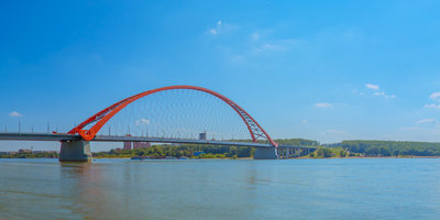 Бугринский мост фото виртуальная 3D панорама Бугринского моста Новосибирск